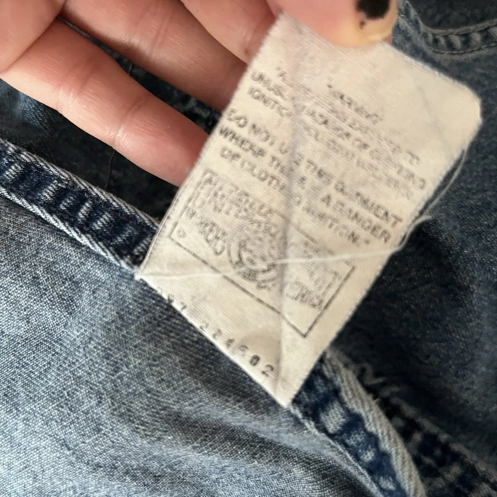 Vintage 90s Carhartt Denim Overalls BU2898 USA Made Workwear 34x34 Distressed